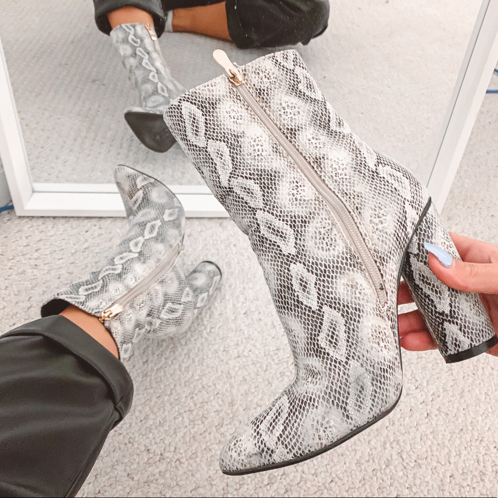 Cape Robbin Snake Print Booties